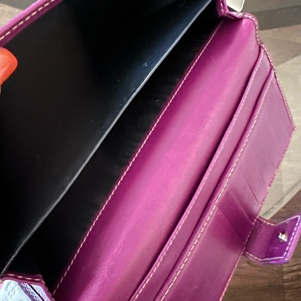Authentic PURPLE LEATHER GUCCISMA LONG WALLET - Picture 2 of 14